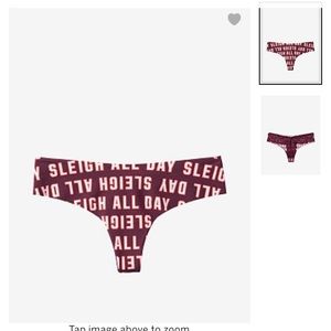 PINK Lace Back No-Show Thong